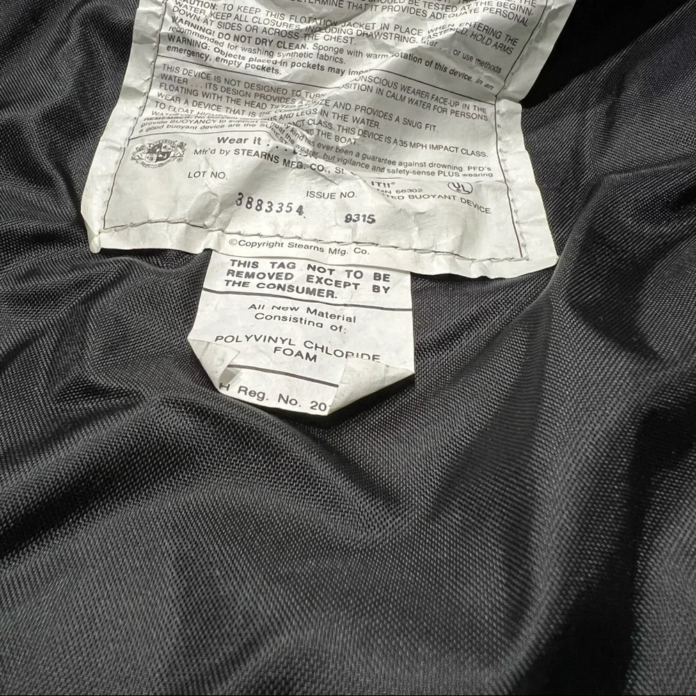 Stearns PFD Flotation Jacket Navy Blue Coast Guard hooded large